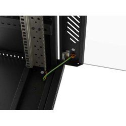 RACK CABINET 19" FREE-STANDING 27U/600X800 (FLAT PACK) WITH GLASS DOOR LCD BLACK LANBERG V2