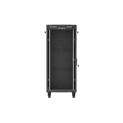 RACK CABINET 19" FREE-STANDING 27U/600X800 (FLAT PACK) WITH GLASS DOOR LCD BLACK LANBERG V2