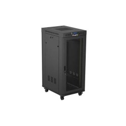 RACK CABINET 19" FREE-STANDING 27U/600X800 (FLAT PACK) WITH MESH DOOR LCD BLACK LANBERG V2