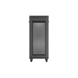 RACK CABINET 19" FREE-STANDING 27U/600X800 (FLAT PACK) WITH MESH DOOR LCD BLACK LANBERG V2