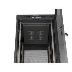 RACK CABINET 19" FREE-STANDING 27U/600X800 (FLAT PACK) WITH MESH DOOR LCD BLACK LANBERG V2