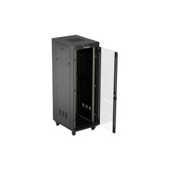 RACK CABINET 19" FREE-STANDING 37U/600X800 (FLAT PACK) WITH GLASS DOOR LCD BLACK LANBERG V2