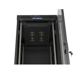 RACK CABINET 19" FREE-STANDING 37U/600X800 (FLAT PACK) WITH GLASS DOOR LCD BLACK LANBERG V2