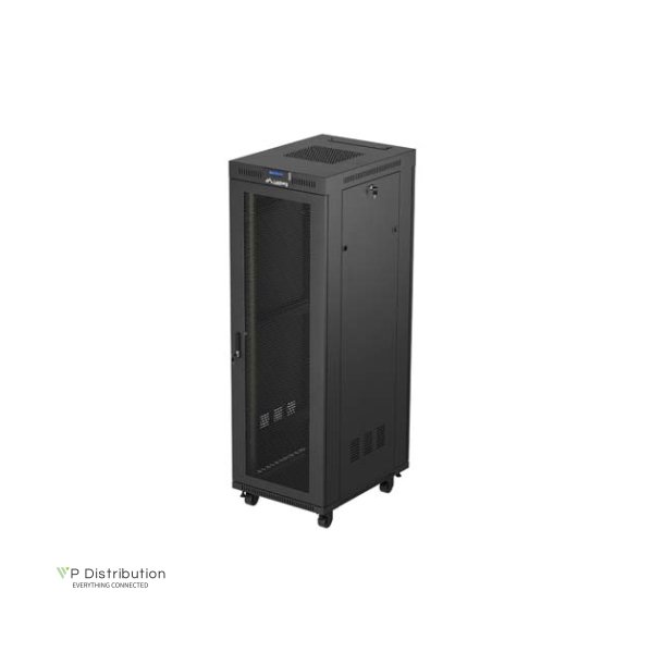 RACK CABINET 19" FREE-STANDING 37U/600X800 (FLAT PACK) WITH MESH DOOR LCD BLACK LANBERG V2