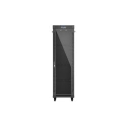 RACK CABINET 19" FREE-STANDING 42U/600X600 (FLAT PACK) WITH GLASS DOOR LCD BLACK LANBERG V2