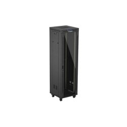 RACK CABINET 19" FREE-STANDING 42U/600X600 (FLAT PACK) WITH GLASS DOOR LCD BLACK LANBERG V2