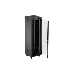 RACK CABINET 19" FREE-STANDING 42U/600X600 (FLAT PACK) WITH GLASS DOOR LCD BLACK LANBERG V2