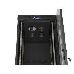 RACK CABINET 19" FREE-STANDING 42U/600X600 (FLAT PACK) WITH GLASS DOOR LCD BLACK LANBERG V2