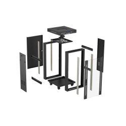 RACK CABINET 19" FREE-STANDING 42U/600X600 (FLAT PACK) WITH GLASS DOOR LCD BLACK LANBERG V2