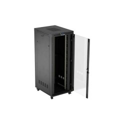 RACK CABINET 19" FREE-STANDING 42U/800X1000 (FLAT PACK) WITH GLASS DOOR LCD BLACK LANBERG V2
