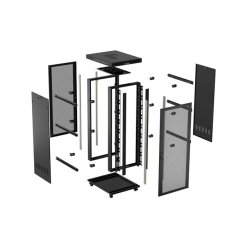RACK CABINET 19" FREE-STANDING 42U/800X1000 (FLAT PACK) WITH MESH DOOR LCD BLACK LANBERG V2