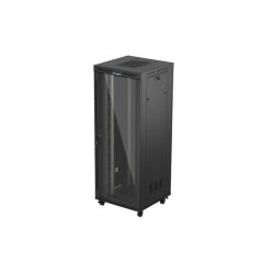 RACK CABINET 19" FREE-STANDING 42U/800X800 (FLAT PACK) WITH GLASS DOOR LCD BLACK LANBERG V2