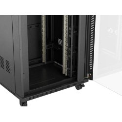 RACK CABINET 19" FREE-STANDING 42U/800X800 (FLAT PACK) WITH GLASS DOOR LCD BLACK LANBERG V2