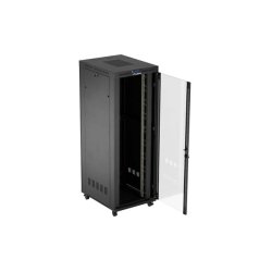 RACK CABINET 19" FREE-STANDING 47U/800X1000 (FLAT PACK) WITH GLASS DOOR LCD BLACK LANBERG V2