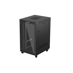 RACK CABINET 19" FREE-STANDING 27U/800X1000 (FLAT PACK) WITH GLASS DOOR LCD BLACK LANBERG V2