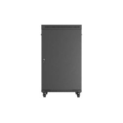 RACK CABINET 19" FREE-STANDING 27U/800X1000 (FLAT PACK) WITH GLASS DOOR LCD BLACK LANBERG V2