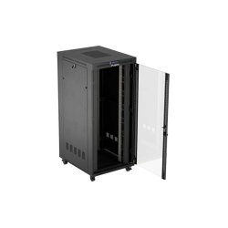 RACK CABINET 19" FREE-STANDING 37U/800X1000 (FLAT PACK) WITH GLASS DOOR LCD BLACK LANBERG V2