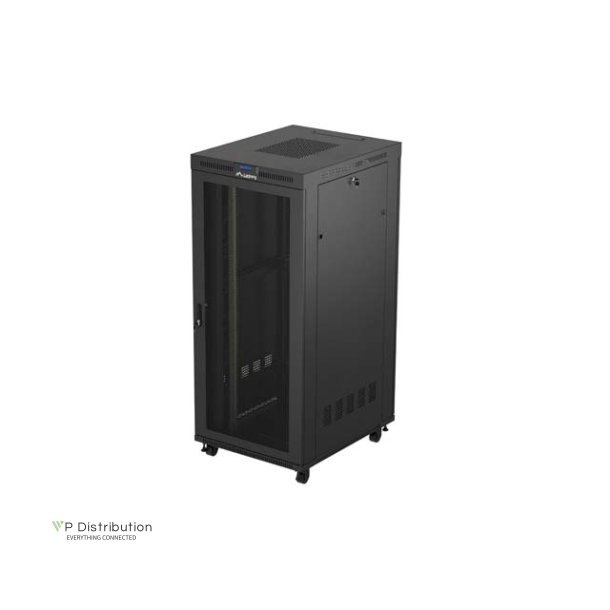 RACK CABINET 19" FREE-STANDING 37U/800X1000 (FLAT PACK) WITH MESH DOOR LCD BLACK LANBERG V2