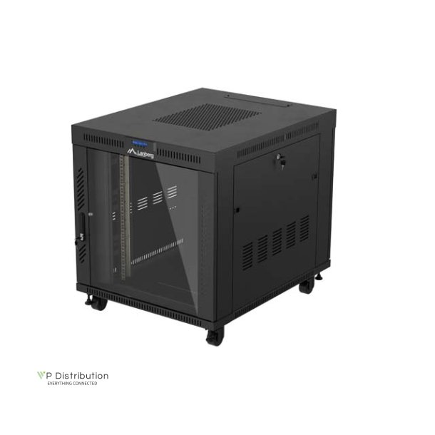 RACK CABINET 19" FREE-STANDING 15U/800X1000 (FLAT PACK) WITH GLASS DOOR LCD BLACK LANBERG V2