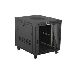 RACK CABINET 19" FREE-STANDING 15U/800X1000 (FLAT PACK) WITH GLASS DOOR LCD BLACK LANBERG V2
