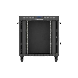 RACK CABINET 19" FREE-STANDING 15U/800X1000 (FLAT PACK) WITH GLASS DOOR LCD BLACK LANBERG V2