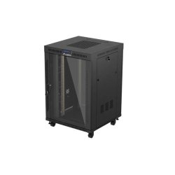 RACK CABINET 19" FREE-STANDING 22U/800X800 (FLAT PACK) WITH GLASS DOOR LCD BLACK LANBERG V2