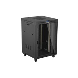 RACK CABINET 19" FREE-STANDING 22U/800X800 (FLAT PACK) WITH GLASS DOOR LCD BLACK LANBERG V2