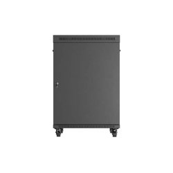 RACK CABINET 19" FREE-STANDING 22U/800X800 (FLAT PACK) WITH GLASS DOOR LCD BLACK LANBERG V2