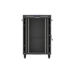 RACK CABINET 19" FREE-STANDING 22U/800X800 (FLAT PACK) WITH GLASS DOOR LCD BLACK LANBERG V2