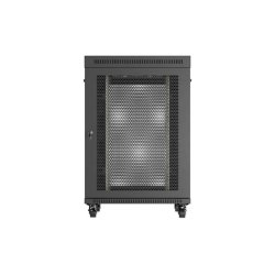 RACK CABINET 19" FREE-STANDING 22U/800X800 (FLAT PACK) WITH MESH DOOR LCD BLACK LANBERG V2
