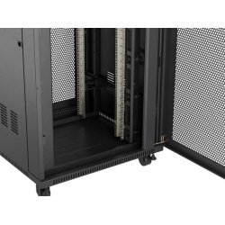 RACK CABINET 19" FREE-STANDING 22U/800X800 (FLAT PACK) WITH MESH DOOR LCD BLACK LANBERG V2