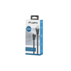 PATCHCORD CAT.5E UTP 2M BLACK FLUKE PASSED BOX LANBERG