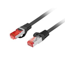 PATCHCORD CAT.6 S/FTP LSZH CU 1M BLACK FLUKE PASSED LANBERG
