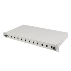 RACKMOUNT 19" 1U FIBER PATCH PANEL LANBERG 12XSC SIMPLEX / 12XLC DUPLEX GREY + ACCESSORIES