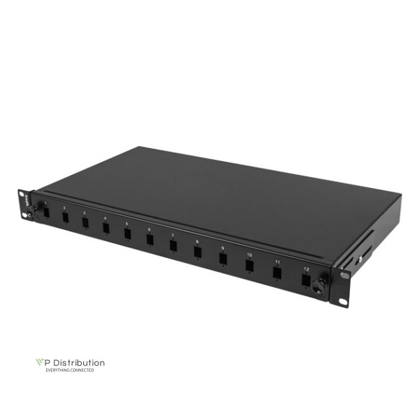 RACKMOUNT 19" 1U FIBER PATCH PANEL LANBERG 12XSC SIMPLEX / 12XLC DUPLEX BLACK + ACCESSORIES