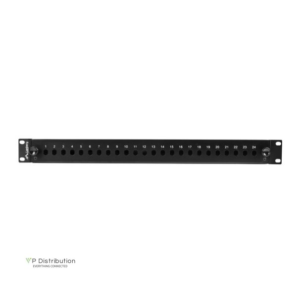 RACKMOUNT 19" 1U FIBER PATCH PANEL LANBERG 24XST / 24XFC BLACK + ACCESSORIES