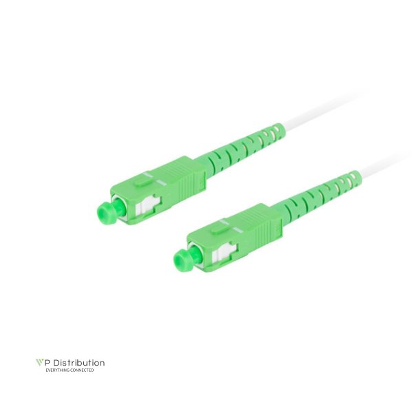FIBER OPTIC PATCHCORD SM SC/APC-SC/APC SIMPLEX 5M LSZH G657B3 3.0MM WHITE LANBERG