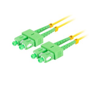 FIBER OPTIC PATCHCORD SM SC/APC-SC/APC DUPLEX 1M LSZH G657A1 3.0MM YELLOW LANBERG