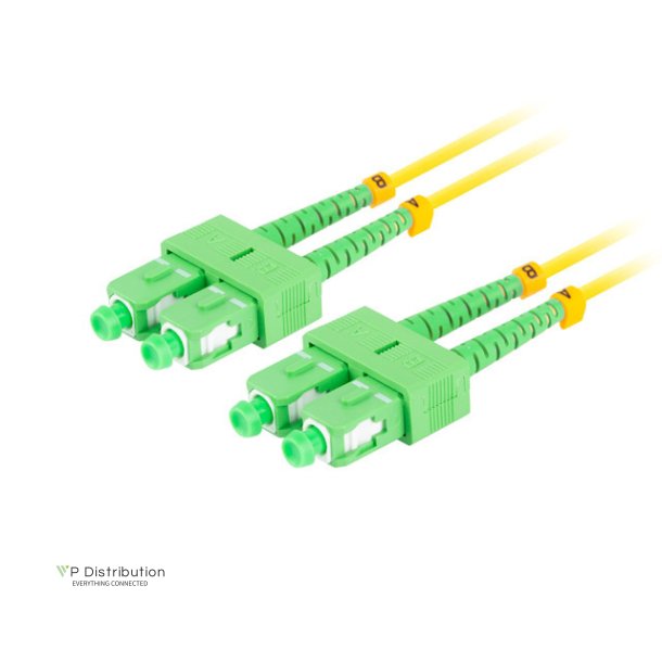FIBER OPTIC PATCHCORD SM SC/APC-SC/APC DUPLEX 2M LSZH G657A1 3.0MM YELLOW LANBERG