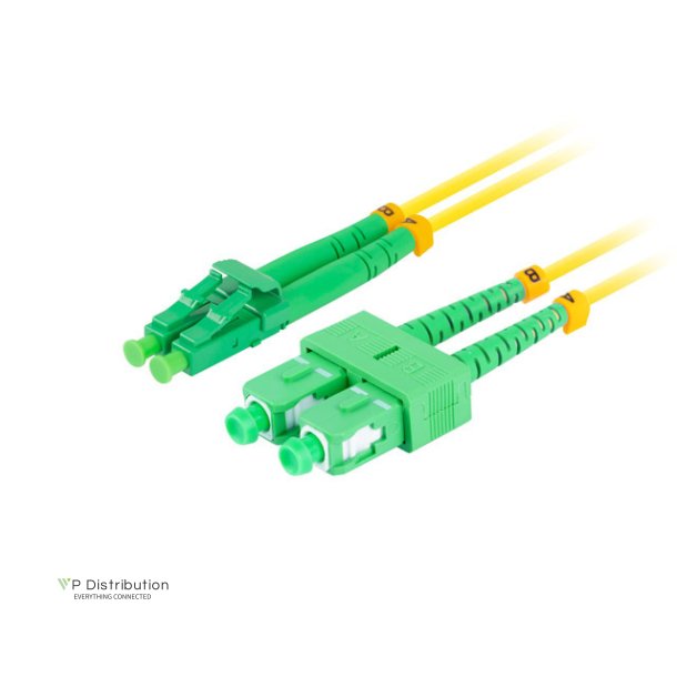 FIBER OPTIC PATCHCORD SM SC/APC-LC/APC DUPLEX 2M LSZH G657A1 3.0MM YELLOW LANBERG