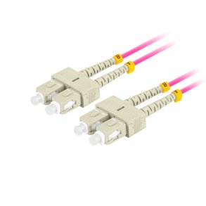 FIBER OPTIC PATCHCORD MM SC/UPC-SC/UPC DUPLEX 1M LSZH OM4 50/125 3.0MM VIOLET LANBERG
