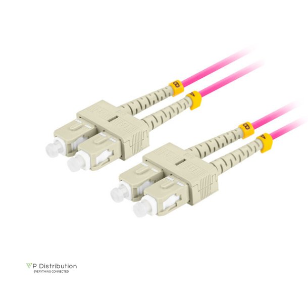 FIBER OPTIC PATCHCORD MM SC/UPC-SC/UPC DUPLEX 1M LSZH OM4 50/125 3.0MM VIOLET LANBERG