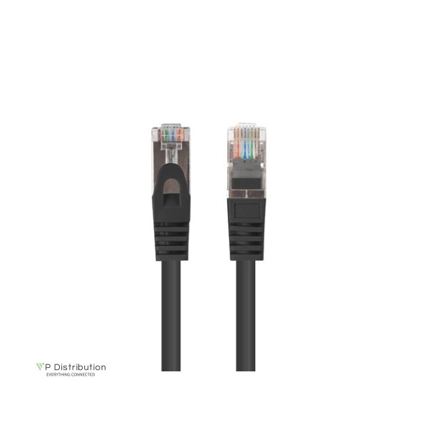 PATCHCORD CAT.6 FTP 0.25M BLACK FLUKE PASSED LANBERG 10-PACK