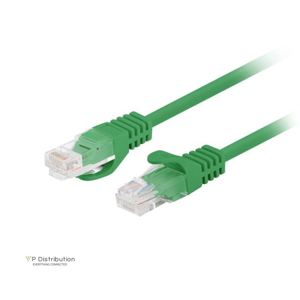 PATCHCORD CAT.6 UTP 0.25M GREEN FLUKE PASSED LANBERG 10-PACK