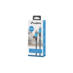 USB-C M/M 4.0 CABLE 0.5M 100W 8K 60HZ BLACK-BLUE LANBERG