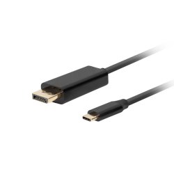 USB-C(M)->DISPLAYPORT(M) CABLE 0.5M 4K 60HZ BLACK LANBERG