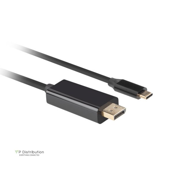 USB-C(M)->DISPLAYPORT(M) CABLE 0.5M 4K 60HZ BLACK LANBERG