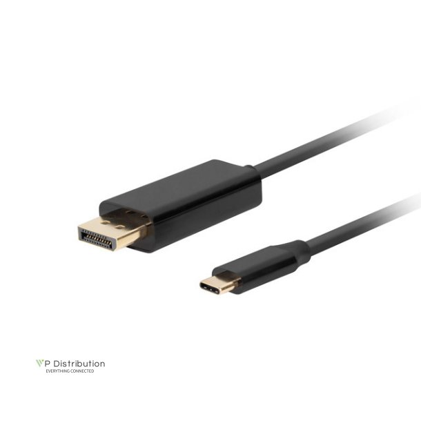 USB-C(M)->DISPLAYPORT(M) CABLE 1M 4K 60HZ BLACK LANBERG