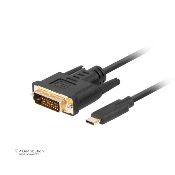 USB-C(M)->DVI-D(24+1)(M) CABLE 3M BLACK LANBERG