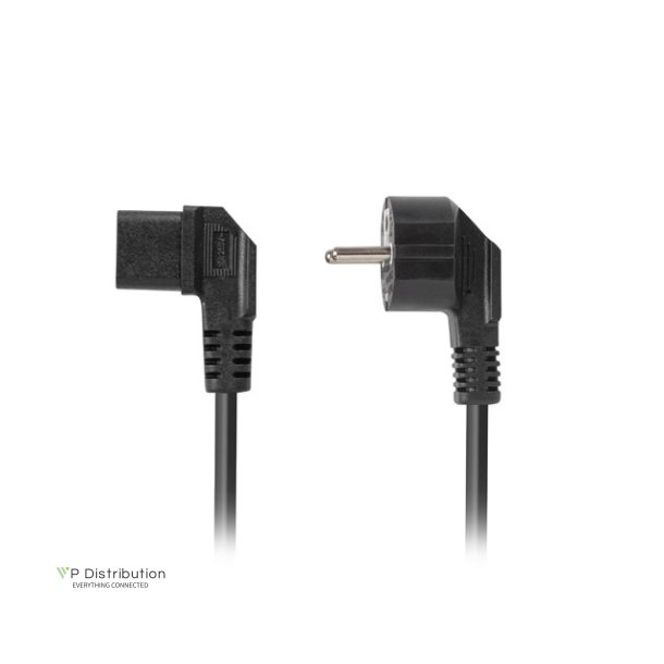 CEE 7/7->IEC 320 C13 POWER CORD 3M ANGLED RIGHT VDE BLACK LANBERG